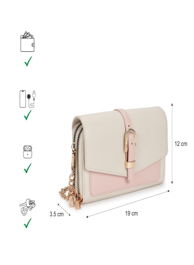 Fastrack Color-Blocked Sling Bag for Women | Faux Leather Crossbody with Zippered Compartment, Chain Strap and Lightweight Build | Compact Everyday Bag for Travel, College and Casual Outfits - Image 4